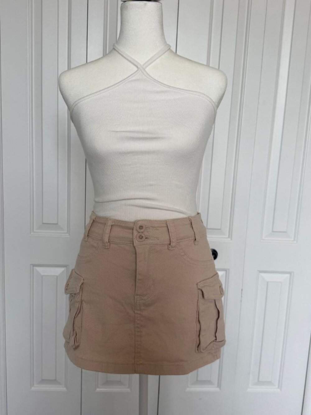 Mini Cargo skirt with utility buttons and pockets